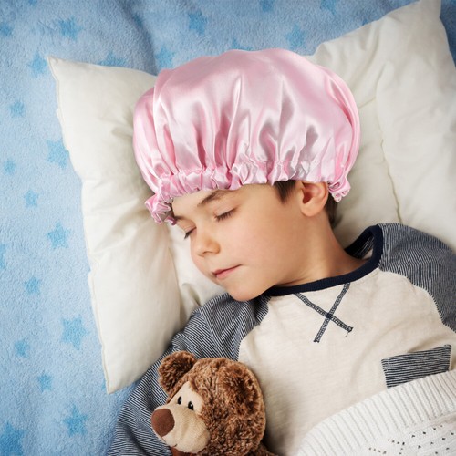 Satin Bonnet Double Layer Reversible Adjustable Satin Sleep for Kids Toddler - Picture 2 of 12