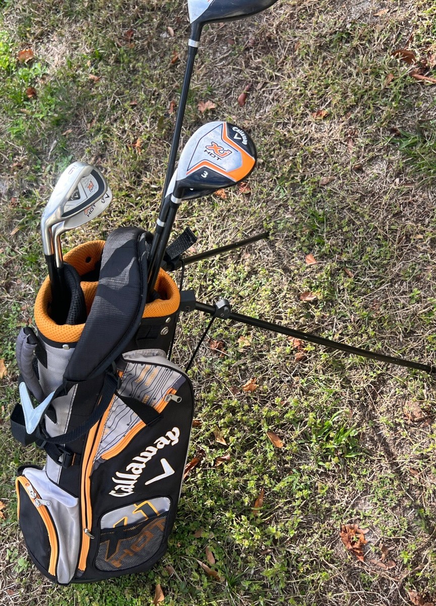 Callaway Xj Hot Junior 5 Golf Clubs Starter & Stand Carry Bag LH