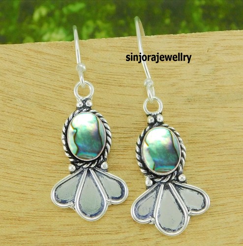 Orecchini pendenti a goccia fatti a mano in argento sterling 925 con conchigl...