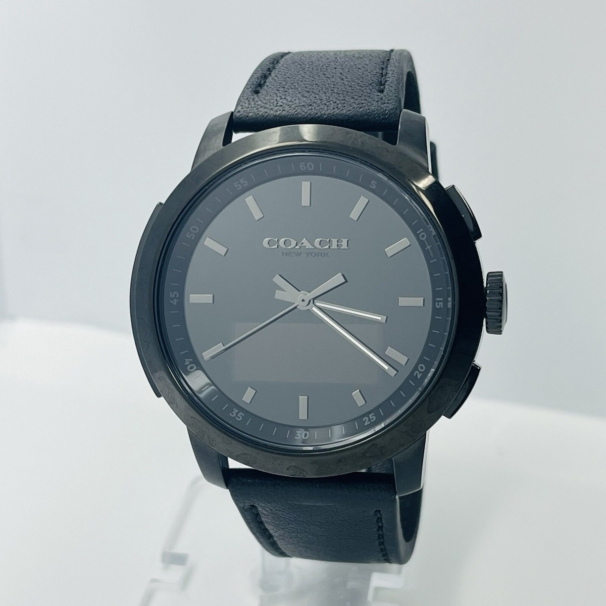 Coach Bleecker Men's Black Stainless Steel 45mm Leather Watch