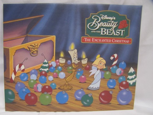 Disney Natale La Bella e la Bestia l'Incantato Natale Litografia 1997 - Foto 2 di 3