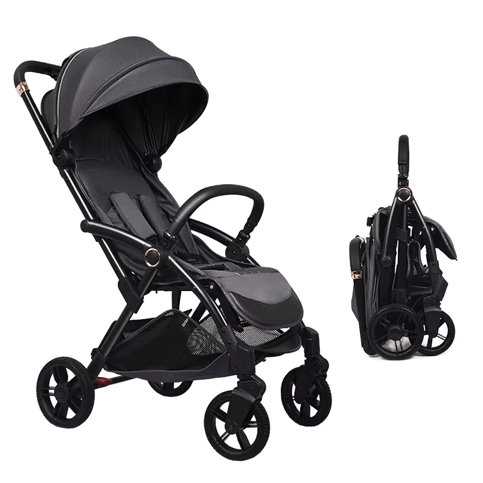 Compact Baby Stroller One-Hand Folding Pushchair W/Adjustable Backrest Footrest
Opens in a new windo
