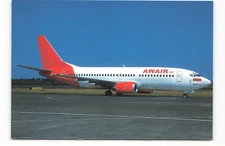 AWAIR B-737-301 PK-AWU No. A967 Postcard VTG AUC2.