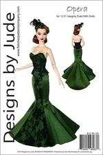 Opera Skirt & Bustier Clothes Sewing Pattern for 12.5" Integrity East 59th Dolls