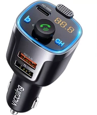 Bluetooth 5.0 FM Transmitter Wireless Bluetooth FM Audio Music MP3 23W PD+QC3.0