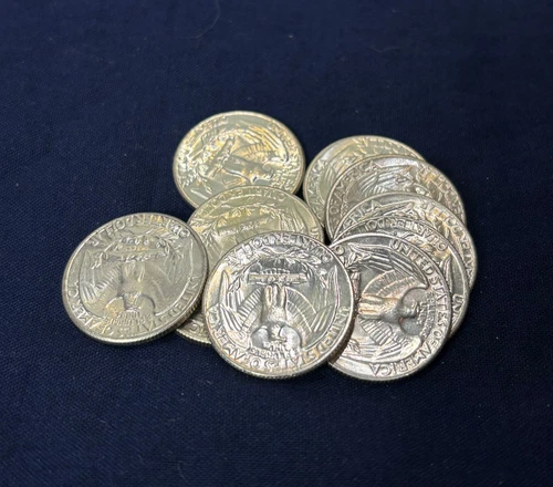 90% Silver BU 1964 Washington Quarters 10 Coins