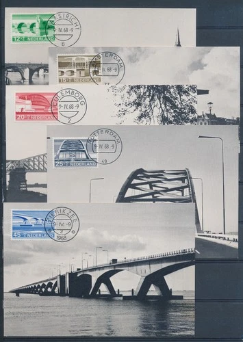 XE63237 Netherlands 1968 bridges views maxicards used