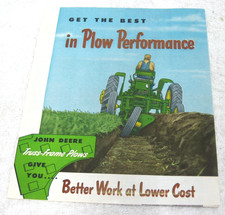 VINTAGE 1952 JOHN DEERE TRACTOR PLOW PLOWS BROCHURE FARM ADVERTISING