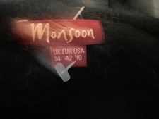 Monsoon angora blend Black Cardigan/Shrug . Size UK:14