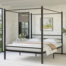 Size Canopy Bed Frame, Four Poster Metal Canopy Size Bed Frame, Heavy Duty King
