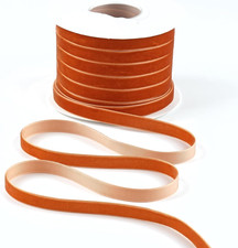 Terracotta Velvet Ribbon 3/8 Inch Single Face Thin Burnt Orange Velvet Ribbon fo