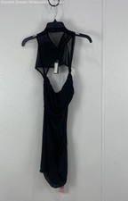 Pretty Little Thing Womens Black Solid Bodycon Dress Bodycon Dress Size 4
