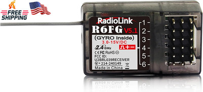 Radiolink R6FG 6 Channels 2.4Ghz RC Receiver with Gyro, Surface Long Range Contr
