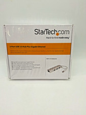 StarTech.com 3 Port Portable USB 3.0 Hub with Gigabit Ethernet Adaptor Brand NEW