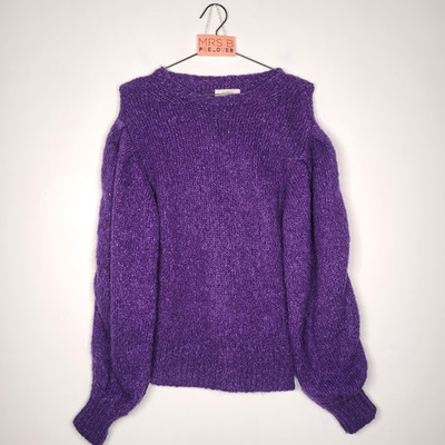 Isabel Marant Etoile Pullover 10 38 Lila Alpaka Baumwollmischung Grobstrick Slouch