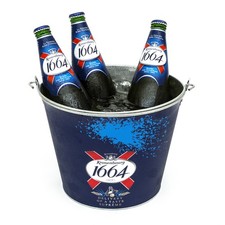 Branded Kronenbourg 1664 Metal Ice Bucket Blue Home Pub Bar Party Drinks Cooler