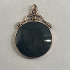 Victorian 10k Yellow Gold Cameo Bloodstone Pendant Watch Fob Charm/Pendant