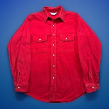 VTG Five Brother Flannel Mens Red Chamois Long Sleeve Shirt Size M USA Made