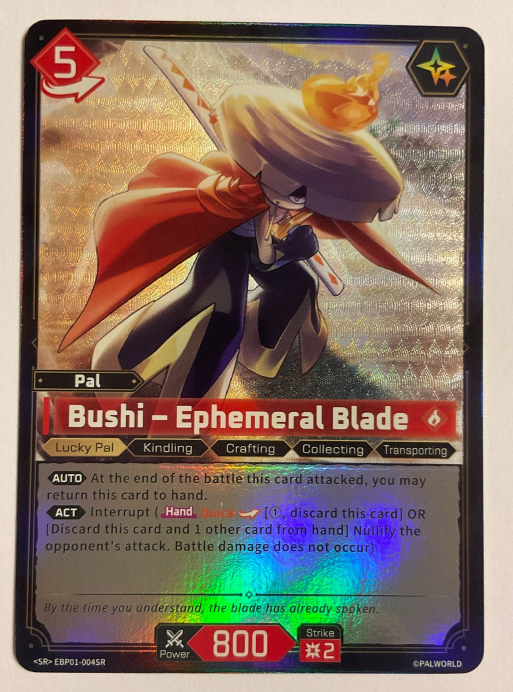 Bushi – Ephemeral Blade EBP01-004SR SR Foil Dawn of Palpagos Palworld NM/M ENG