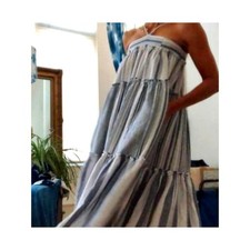 J. Crew Womens Chambray Cover-Up Dress in Blue and White Stripes Size Medium