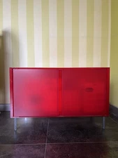 Mobiletto Kartell, Rosso,  Con Struttura Piedini Acciaio, L80xP40xH40+10(piedi)
