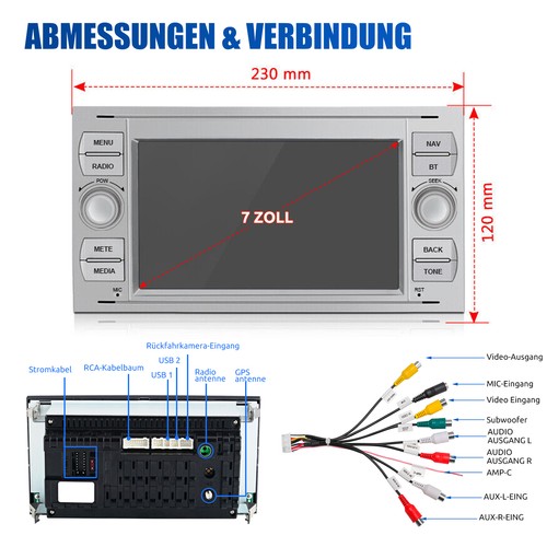 64G Android 14 Autoradio Carplay Navi WIFI Für Ford Focus C S Max Transit Fiesta - Bild 14 von 15