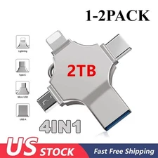 2TB 4in1 USB 3.0 Flash Drive Memory Photo Stick Type C for iPhone iPad Android