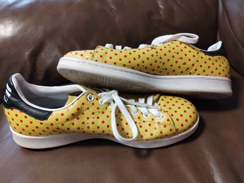 Pharrell Williams X Stan Smith 'Polka Dot' Adidas Mens Shoes Size 10 Yellow/Red - Picture 8 of 12
