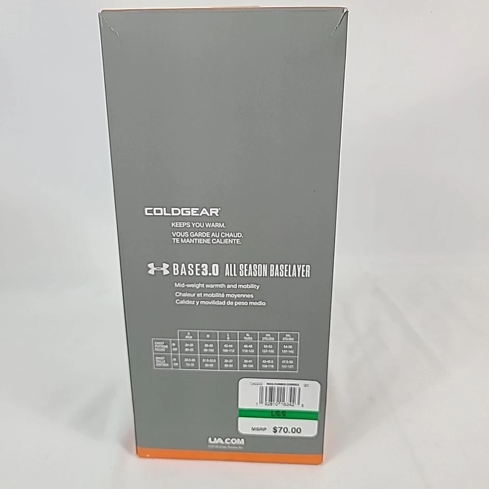 NEW Under Armour Men's Black Base 3.0 All Season Baselayer Crew Top Sz L - Image 4 of 4