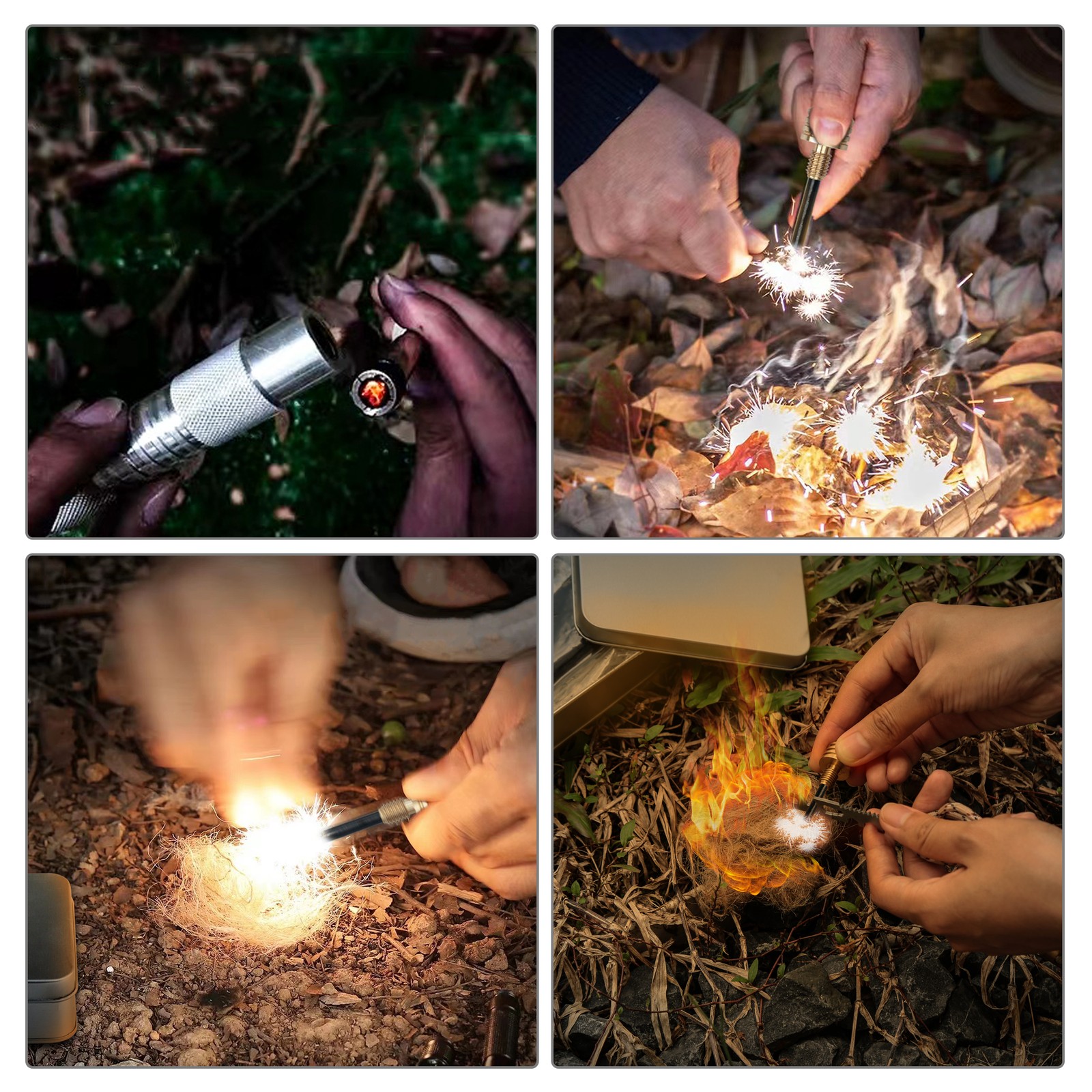 Piston Fire Starter Fire Starting Tool Kit With Compass Multifunctional TCQ DUDT