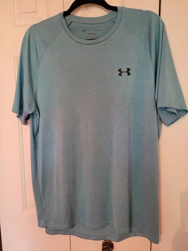 Under Armour L Shirt Women's Green Heatgear Crewneck Semi-Fitted Run Hike Golf
