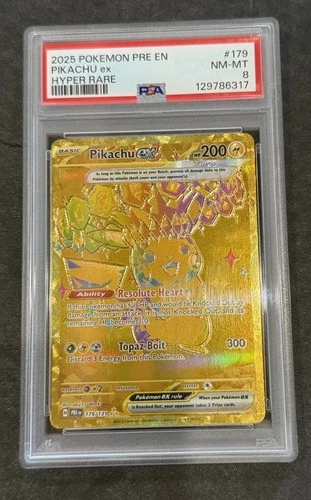Pikachu EX 179/131 Prismatic Evolutions Hyper Rare Holo PSA 8 🔥 Pokemon