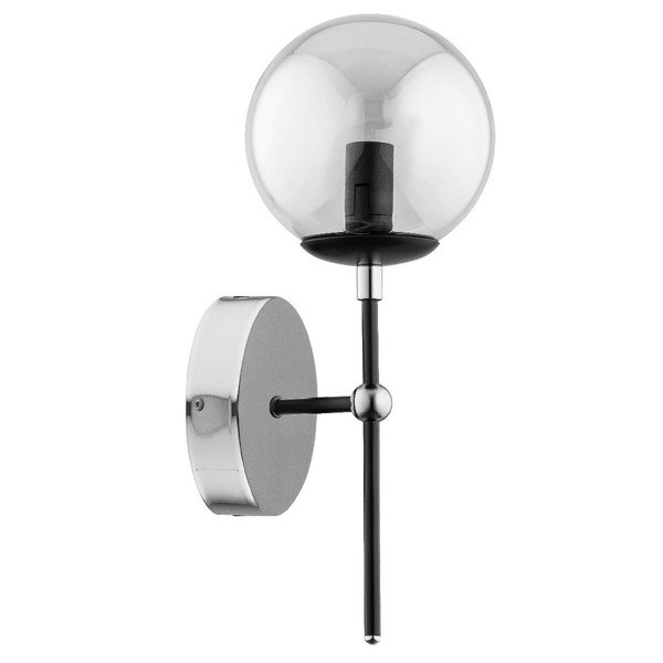 Wandlampe Schwarz Rauchglas Wohnzimmer Modern E14 B:14 Cm Wandleuchte Flur-image