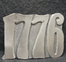 XC25156 VINTAGE 1975  1776  AMERICAN INDEPENDENCE PATRIOTIC MENS BELT BUCKLE