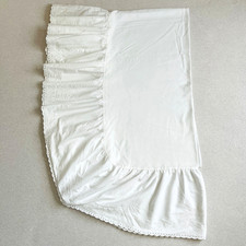 Twin Bed Skirt Dust Ruffle White Eyelet Lace 13" Drop Clean Simple Cottage