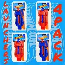 🔥 Hot Wheels LAUNCHERS Track Builder LOT 4 Launcher Packs & 6" Straight Tracks