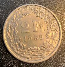 Switzland 2 Francs 1969 B Circulated Coin  - Helvetia