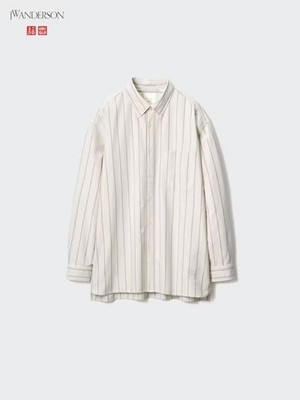 UNIQLO and JW ANDERSON Oxford Shirt Striped BEIGE/LIGHT BLUE Men