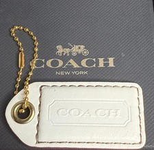 Coach Leather Hangtag - White 2.25"