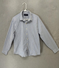 Abercrombie & Fitch Shirt Mens Large Blue White Striped Button Down Long Sleeve