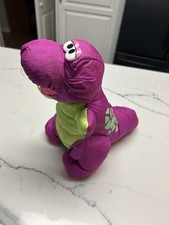 Rare 1992 Fisher Price Puffalump Plush Purple Dinosaur Squeaks 11"