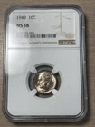 1949 Roosevelt Dime NGC MS 68 Toned