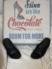 Oofos Ooahh  Black Recovery Slide Comfort Sandals Women's 8 Men's 6 EU 39 - EXC