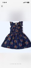 Carter's Girls 2T A-Line Blue Floral Flutter Ruffle Button Front Dress