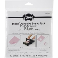 Sizzix 656802 6"X6" Adhesive Sheets 10/Pkg-