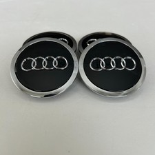 Set of 4 Black Chrome Wheel Center Hub Caps 69mm for Audi A3 Q3 Q5 TT Models