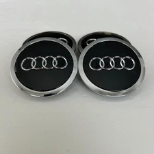 Set of 4 Black Chrome Wheel Center Hub Caps 69mm for Audi A3 Q3 Q5 TT Models