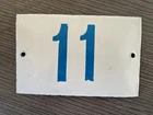 Vintage Enamel Porcelain House Number 11 Door Sign