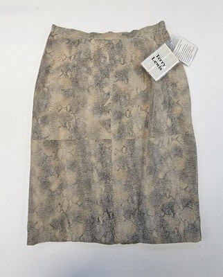 Terry Lewis Genuine Leather Snake Python Print Woman Skirt New With  Tags Medium