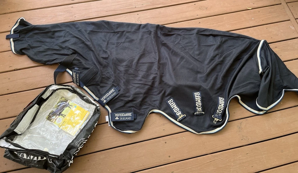 NUEVO $149 Horseware Of Ireland Rambo Pony Mini Dustbuster Show Sábana Azul Tostado 45 Foto 2 de 4